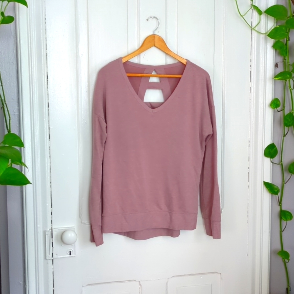 Long sleeve open back top